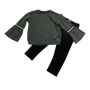 Deux Par Deux Girls leggings and bell sleeve top Size 4